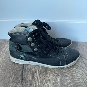 CLOUD Aline Sneaker Booties Size 37 (US 6) Wool Lined Black Leather Boots